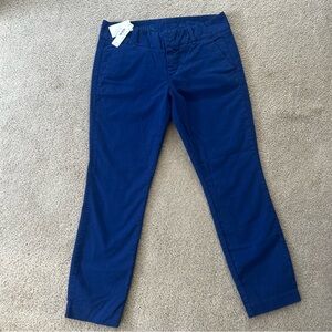 J Crew Andie Pants Womens Size 6 Blue Cotton Blend Pockets Stretch Chino New
